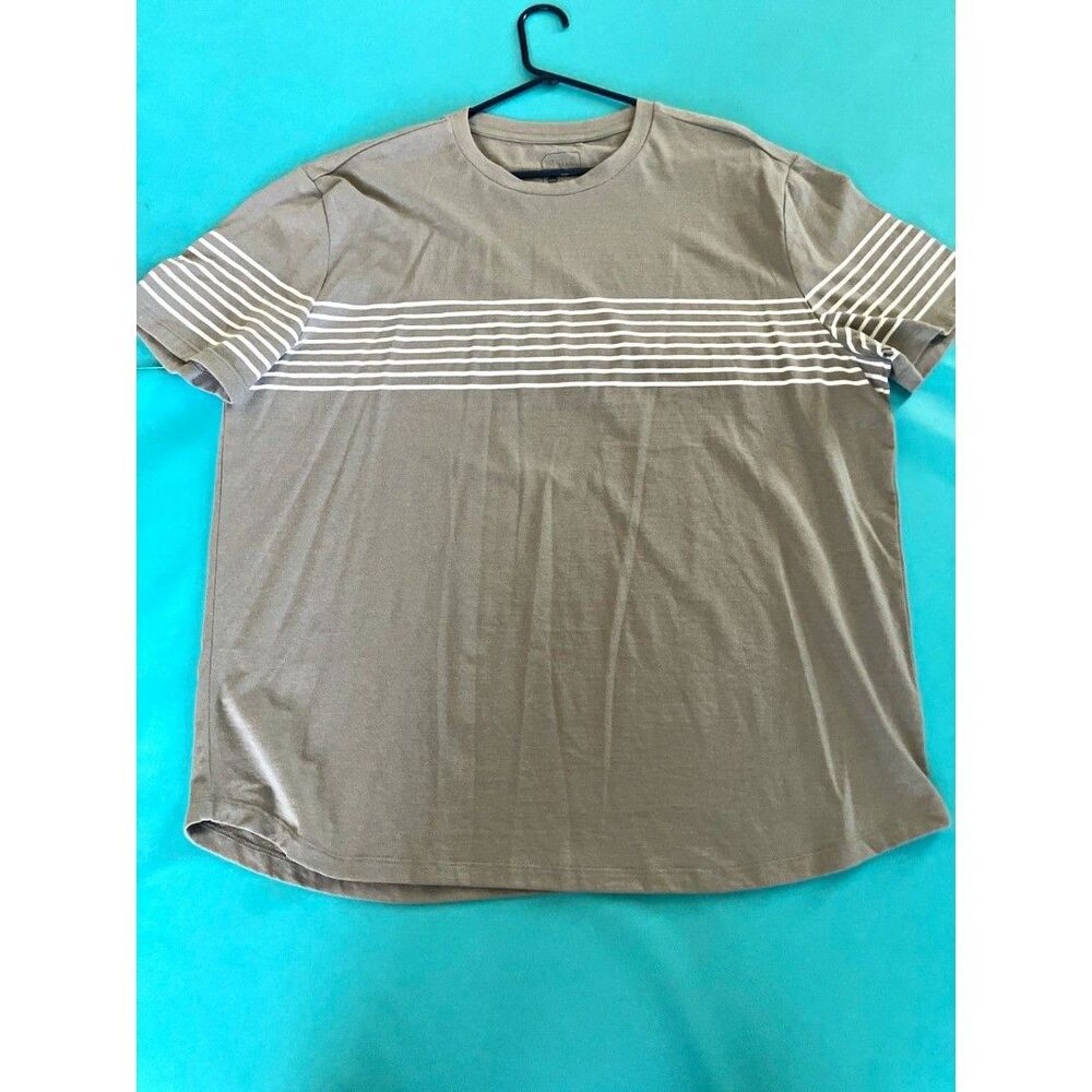 Stylus Men's XXL Crew Neck Short Sleeve Striped T-Shirt Gray/White